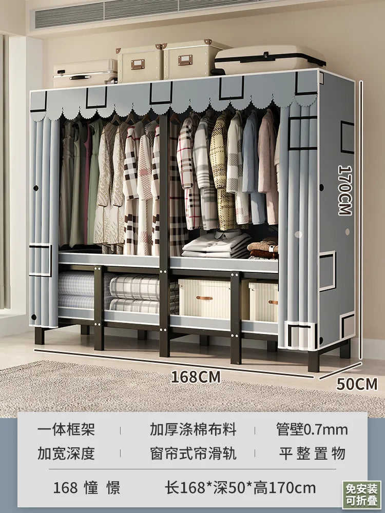 O Height 170cm Living room Closet ready for assembly folding wardrobe for clothes Storage locker bedroom cabinets Home furniture