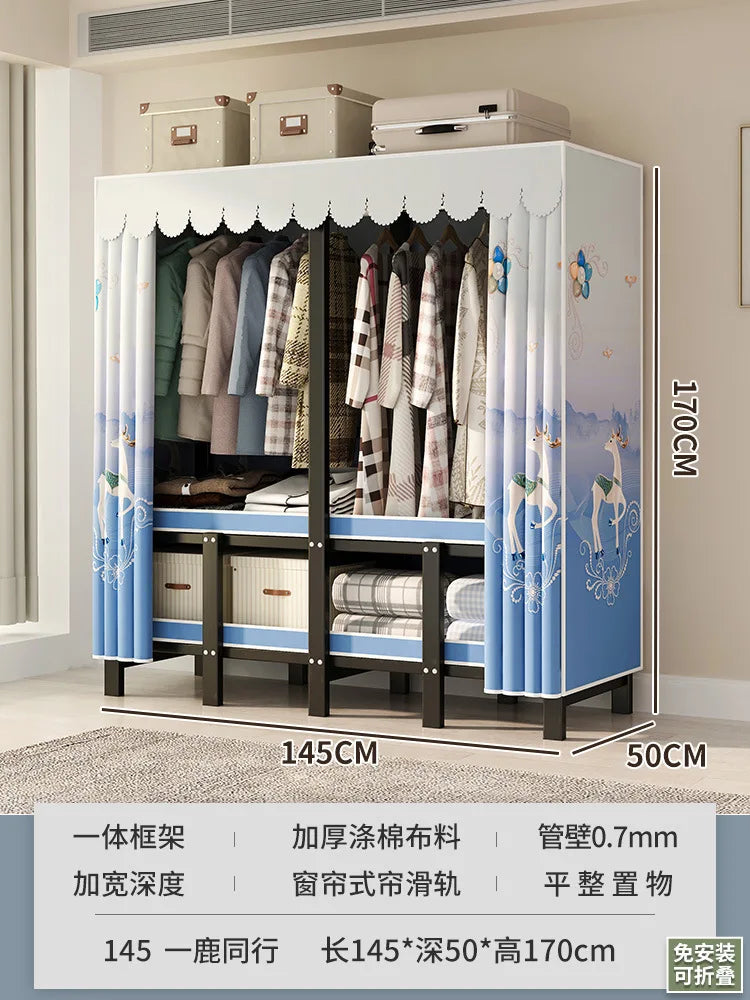 O Height 170cm Living room Closet ready for assembly folding wardrobe for clothes Storage locker bedroom cabinets Home furniture