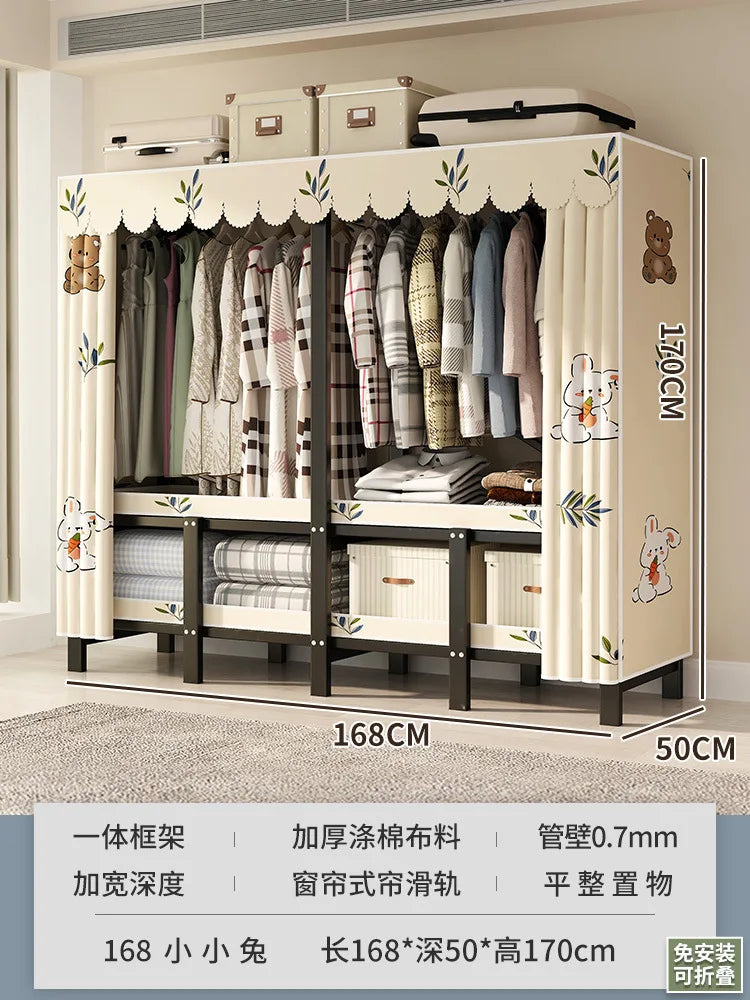 O Height 170cm Living room Closet ready for assembly folding wardrobe for clothes Storage locker bedroom cabinets Home furniture