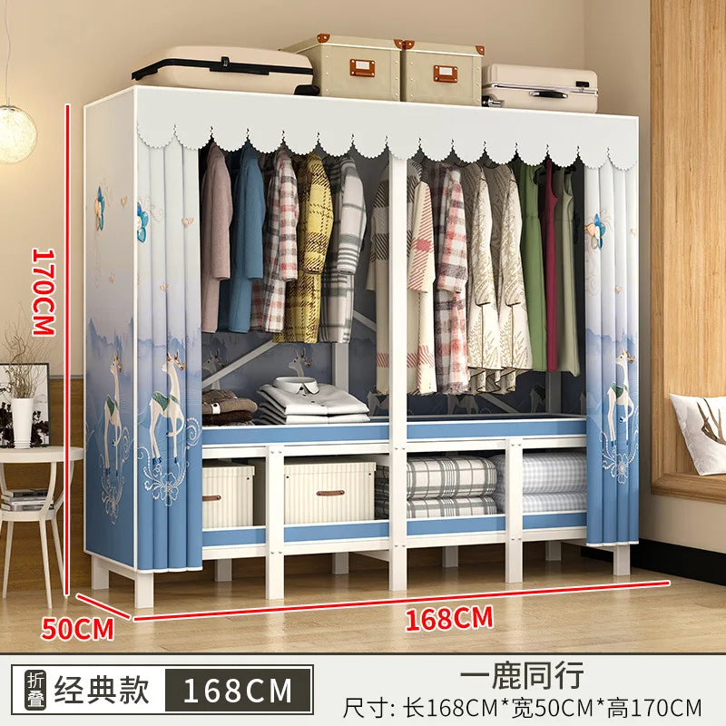 O Height 170cm Living room Closet ready for assembly folding wardrobe for clothes Storage locker bedroom cabinets Home furniture