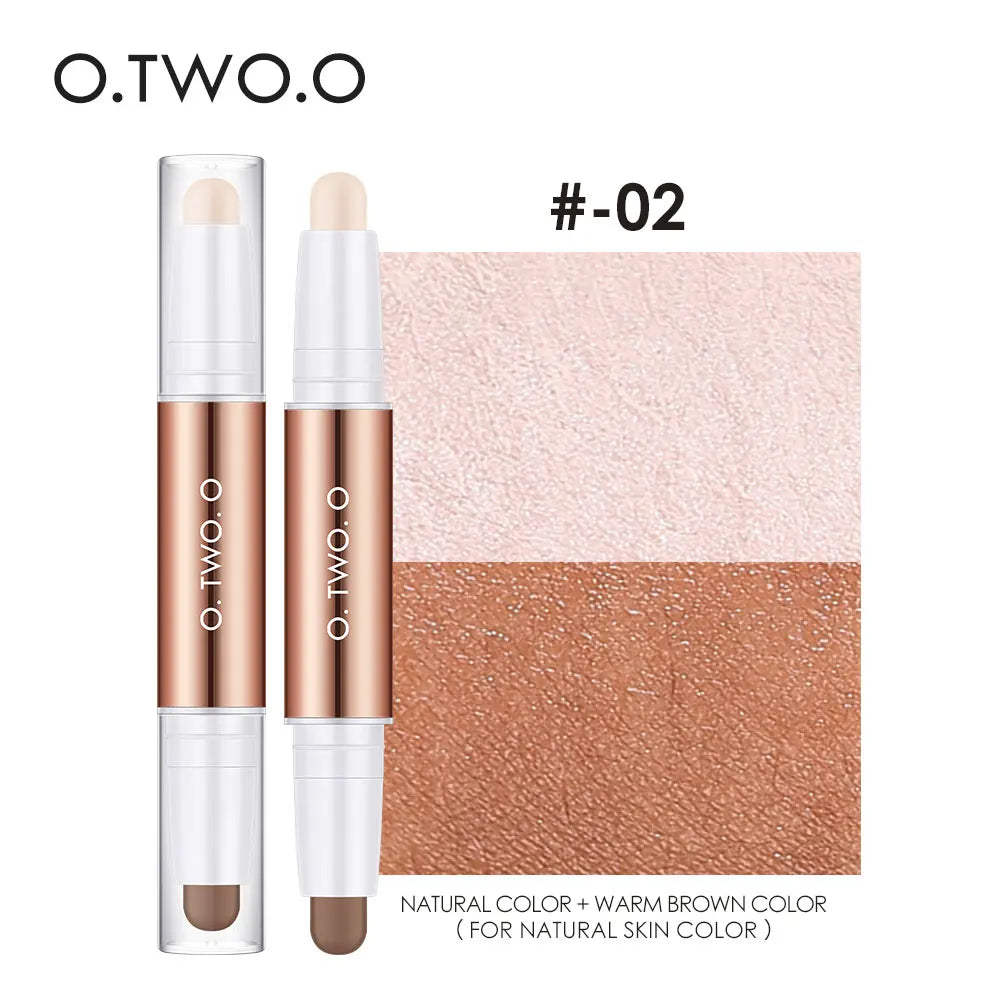 O.TWO.O Contour Stick Double Head Contour Pen Waterproof Matte Finish Highlighters Shadow Contouring Pencil Cosmetics For Face