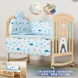 Nanjiren Crib Solid Wood Paint-Free Multifunctional Baby BB Bassinet Removable Newborn Baby Child Patchwork Bed