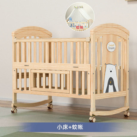 Nanjiren Crib Solid Wood Paint-Free Multifunctional Baby BB Bassinet Removable Newborn Baby Child Patchwork Bed