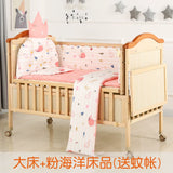 Baby Crib Electric Bassinet Solid Wood Paint-Free Automatic Shaking Babies' Bed Multi-Functional Newborn Children's Bed Patchwork Large Bed