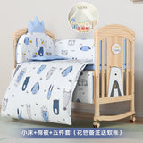 Nanjiren Crib Solid Wood Paint-Free Multifunctional Baby BB Bassinet Removable Newborn Baby Child Patchwork Bed