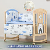 Nanjiren Crib Solid Wood Paint-Free Multifunctional Baby BB Bassinet Removable Newborn Baby Child Patchwork Bed