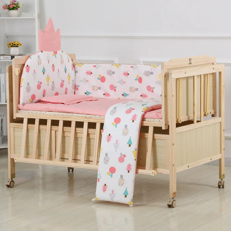 Baby Crib Electric Cradle Bed Patchwork Big Bed Side Bed Movable Solid Wood Newborn Automatic Intelligent Baby BB Bed