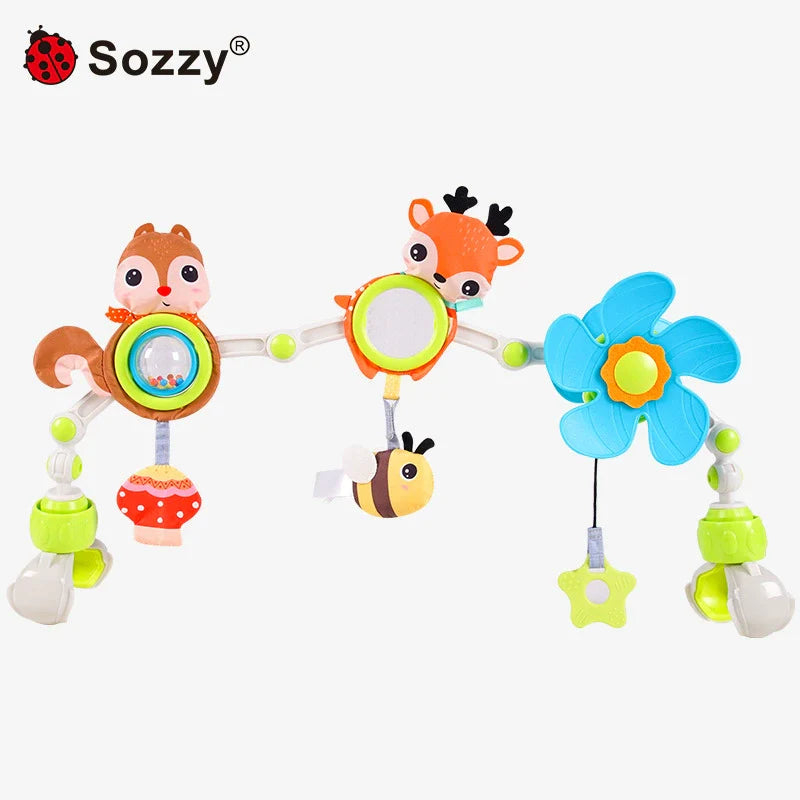 Sozzy Baby Stroller Clip Crib Hanging Bed Bell Newborn Music Car Hanging Baby Safety Seat Toy 0-1 Years Old