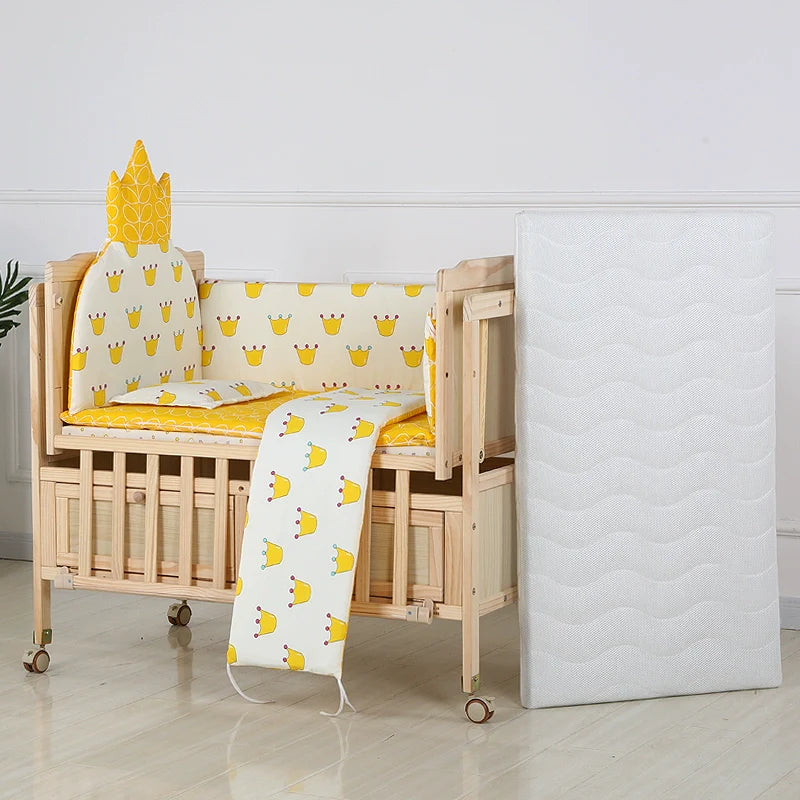 Baby Crib Electric Cradle Bed Patchwork Big Bed Side Bed Movable Solid Wood Newborn Automatic Intelligent Baby BB Bed