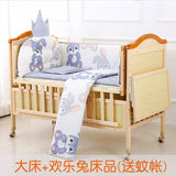 Baby Crib Electric Bassinet Solid Wood Paint-Free Automatic Shaking Babies' Bed Multi-Functional Newborn Children's Bed Patchwork Large Bed