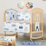 Nanjiren Crib Solid Wood Paint-Free Multifunctional Baby BB Bassinet Removable Newborn Baby Child Patchwork Bed