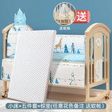 Mu Tongfang Crib Patchwork Large Bed European Mobile Newborn BB Children's Bed Solid Wood Multifunctional Bassinet