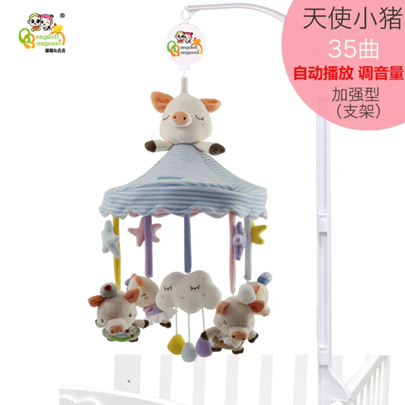 Baby Bed Bell Fabric Music Rotate Bedside Bell 0-12 Months Crib Hanging Newborn Hanging Bed Bell Toy