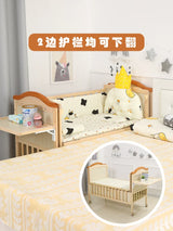 Baby Crib Electric Bassinet Solid Wood Paint-Free Automatic Shaking Babies' Bed Multi-Functional Newborn Children's Bed Patchwork Large Bed