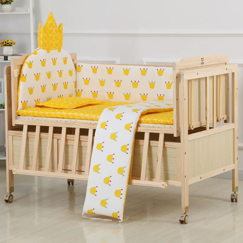 Baby Crib Electric Cradle Bed Patchwork Big Bed Side Bed Movable Solid Wood Newborn Automatic Intelligent Baby BB Bed