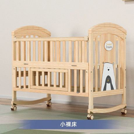 Nanjiren Crib Solid Wood Paint-Free Multifunctional Baby BB Bassinet Removable Newborn Baby Child Patchwork Bed