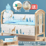 Mu Tongfang Crib Patchwork Large Bed European Mobile Newborn BB Children's Bed Solid Wood Multifunctional Bassinet