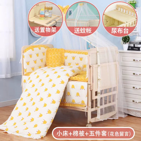 Zhitong Crib Solid Wood Paint-Free Multifunctional Bassinet Babies' Bed Newborn BB Bed Children's Bed with Mosquito Net Shaker