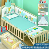 Yubele Crib Solid Wood Unpainted Babies' Bed Children's Bed Newborn Small Bed Patchwork Big Bed Baby Bassinet