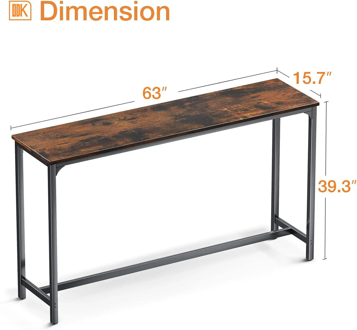 ODK 63" Bar Table,  Height Pub  Counter    Rectangular High Top Kitchen & Dining Tables with Sturdy Legs