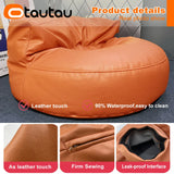 OTAUTAU 2ft Kids Sofa Faux Leather Mini Bean Bag Chair with Filling Corner Seat Beanbag Pouf Ottoman Children Furniture DD6KJB1C