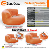 OTAUTAU 2ft Kids Sofa Faux Leather Mini Bean Bag Chair with Filling Corner Seat Beanbag Pouf Ottoman Children Furniture DD6KJB1C