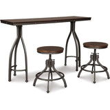 Odium Urban Counter Height Dining Table Set with 2 Bar Stools,  home bar furniture    Gray