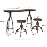 Odium Urban Counter Height Dining Table Set with 2 Bar Stools,  home bar furniture    Gray