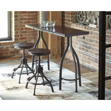 Odium Urban Counter Height Dining Table Set with 2 Bar Stools,  home bar furniture    Gray