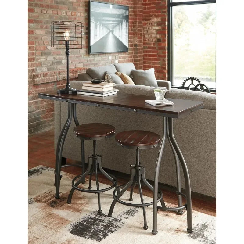 Odium Urban Counter Height Dining Table Set with 2 Bar Stools,  home bar furniture    Gray