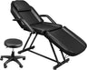 OmySalon Massage Salon Tattoo Chair Esthetician Bed with Hydraulic Stool,Multi-Purpose 3-Section Facial Bed Table, Adjustable Be