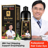 Organic Permanent Hair Shampoo to Dye canas  Women Men 500ml  Hair Dye Plant Essence Hair Colorng CreamCover Dye Shampoo