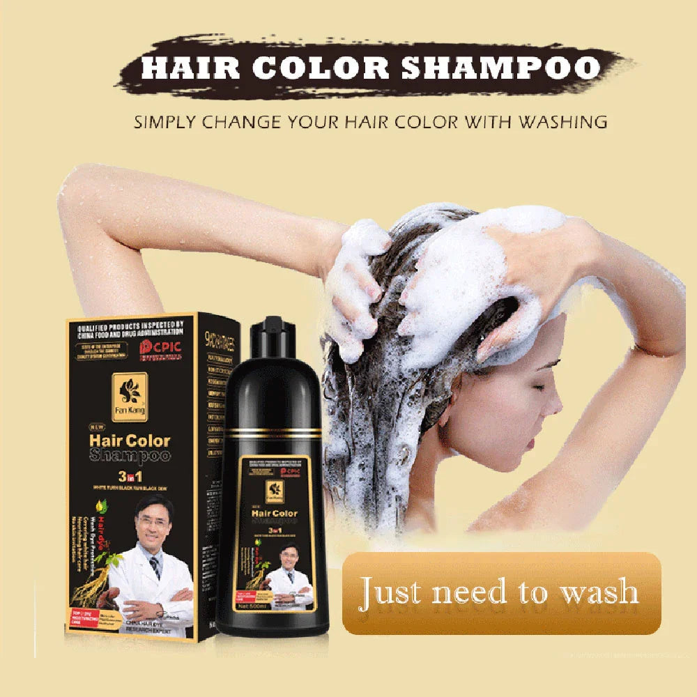 Organic Permanent Hair Shampoo to Dye canas  Women Men 500ml  Hair Dye Plant Essence Hair Colorng CreamCover Dye Shampoo