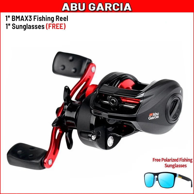 Original Abu Garcia Black Max3 Right Left Hand Baitcasting Fishing Reel 5BB 6.4:1 202g Max Drag 8kg Saltwater Fishing Tackle