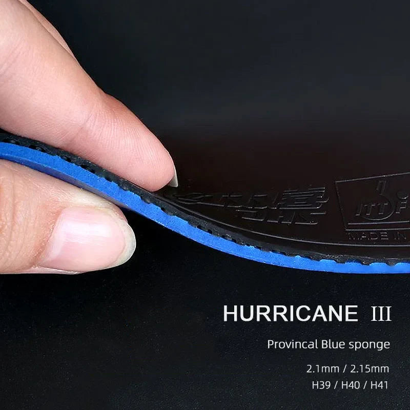 Original  DHS Hurricane 3 NEO Provincal Table Tennis Rubber Professional Tacky Ping Pong Rubber with Blue Orange Sponge
