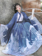 Original Hanfu 3Pcs Ancient Chinese Costume Women Clothes Traditional Hanfu Dance Costumes Folk Fairy Dress For Graduation