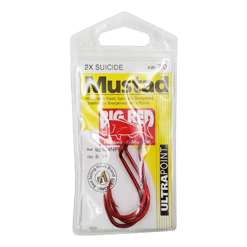 Original Mustad Fishhooks 92554 Olecranon Peche Barbed Fishhook Lure Freshwater Sea Pesca Wedkarstwo Single Hooks Fishing Tackle