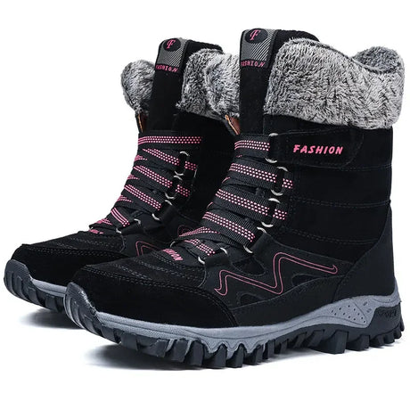 Original Women Boots Hight Quality Waterproof Snow Boots Warm Plush Winter Shoes Women 2023 New Mid-calf Non-slip Winter Boot