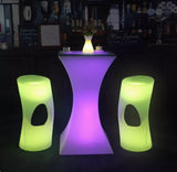 Out Door Use LED illuminated Bar Cocktail Table Rechargeable Bar Plastic Table Lighted Up Coffee Table KTV Disco Party Supply