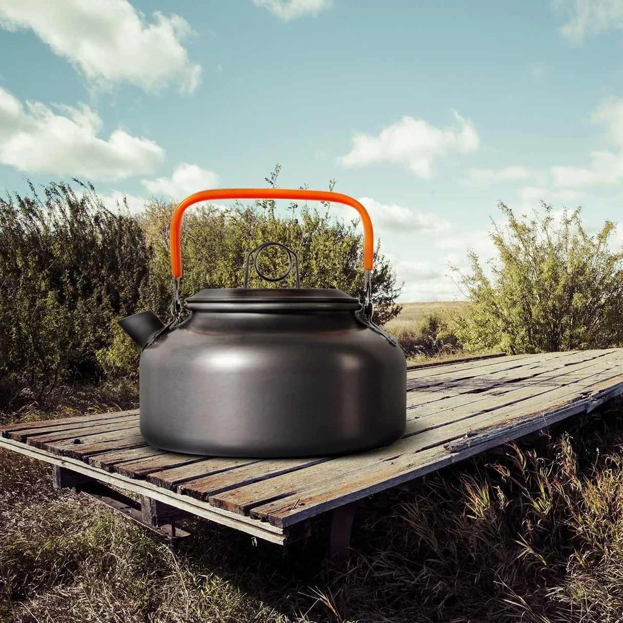 Outdoor Camping Cookware Kit Aluminum Portable Nonstick Cooking Water Kettle Pot Pan Set For Travel Hiking Picnic BBQ Tableware