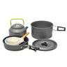 Outdoor Camping Cookware Kit Aluminum Portable Nonstick Cooking Water Kettle Pot Pan Set For Travel Hiking Picnic BBQ Tableware