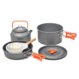 Outdoor Camping Cookware Kit Aluminum Portable Nonstick Cooking Water Kettle Pot Pan Set For Travel Hiking Picnic BBQ Tableware