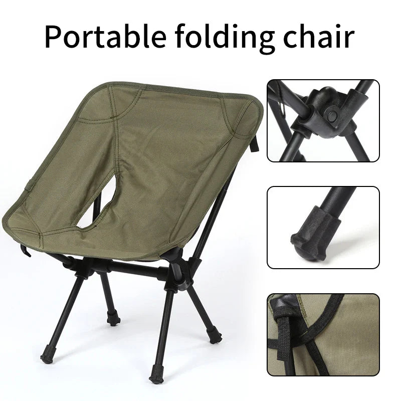 Outdoor Camping Folding Chair Simple Super Light Chair Portable Gardren Furniture Beach Fishing BBQ Hiking Picnic Seat Tools