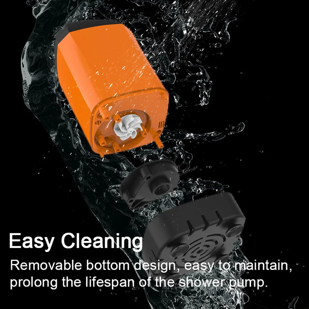 Outdoor Camping Shower Portable Electric Shower Pump Waterproof with Digital Display for Camping Hiking Travel Pet Watering