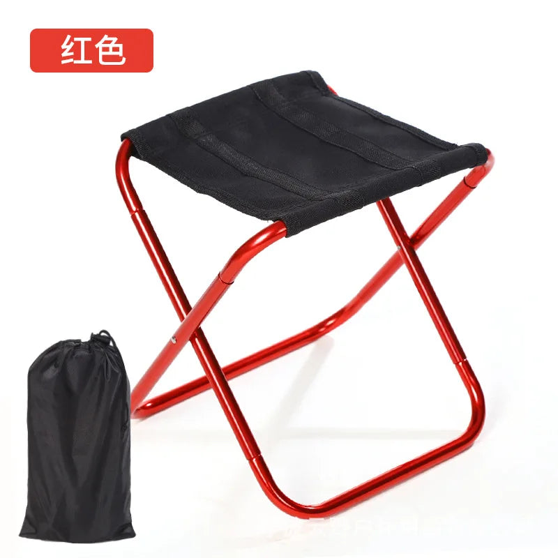 Outdoor Convenient Ultra Light Folding Picnic Camping Bench Mini Storage Fishing Chair Ultra Light Aluminum Alloy Small Bench