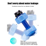 Outdoor Fitness Cycling Camping Water Bottle Non-slip Gym Sport PET Dumbbell Shape Kettle with Handle Sports Bottle