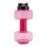 Outdoor Fitness Cycling Camping Water Bottle Non-slip Gym Sport PET Dumbbell Shape Kettle with Handle Sports Bottle