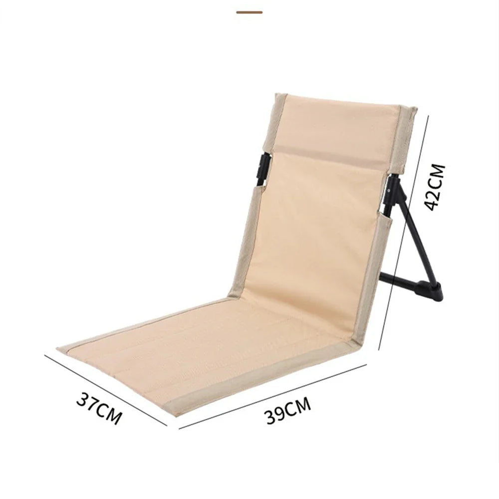 Outdoor Foldable Camping Chair Garden Park Single Lazy Reclining Chair Backrest Cushion Picnic Camping Folding Back Beach Chair