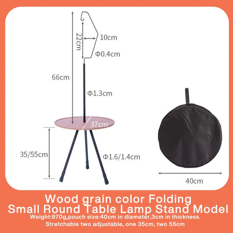 Outdoor Folding Picnic Table Round Camping Table Aluminum Alloy Dining Table With Tripod Storage Bag Side Table