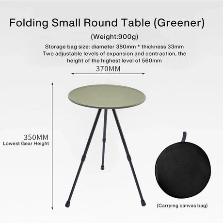 Outdoor Folding Picnic Table Round Camping Table Aluminum Alloy Dining Table With Tripod Storage Bag Side Table